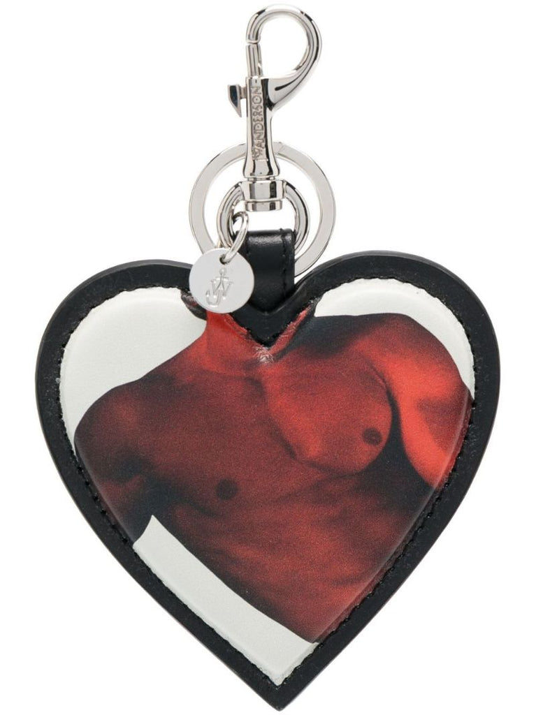 Red Heart Leather Keyring