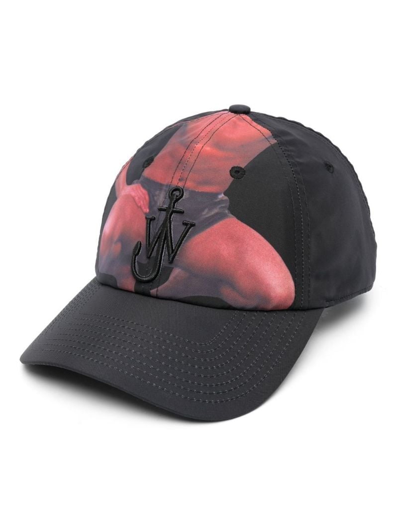 Black and Red Jw Logo Baseball Cap