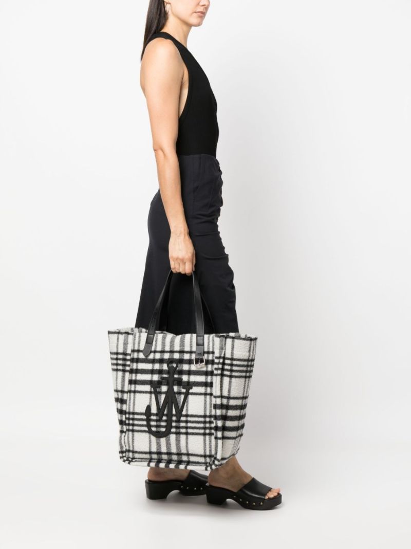 Black Belt Oversized Check Tote Bag