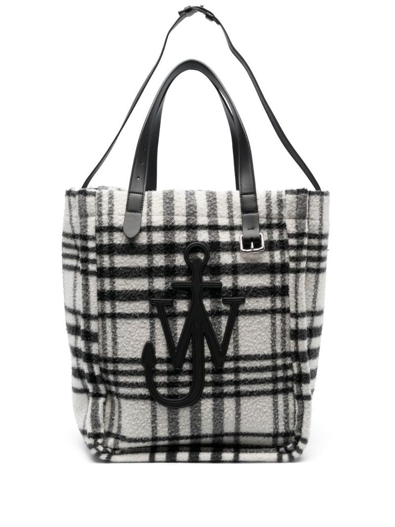 Black Belt Oversized Check Tote Bag