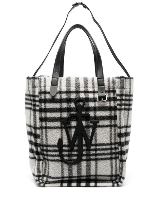 Black Belt Oversized Check Tote Bag