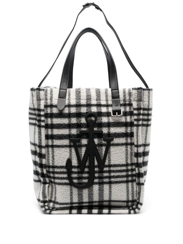 Black Belt Oversized Check Tote Bag