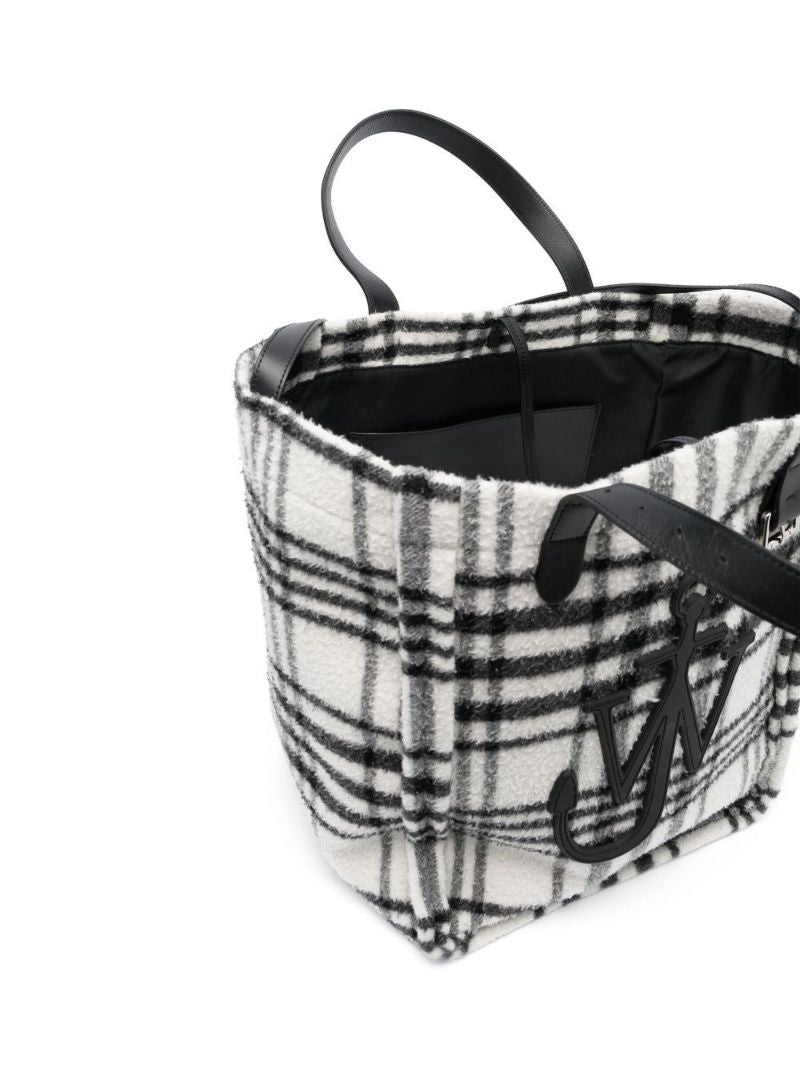 Black Belt Oversized Check Tote Bag
