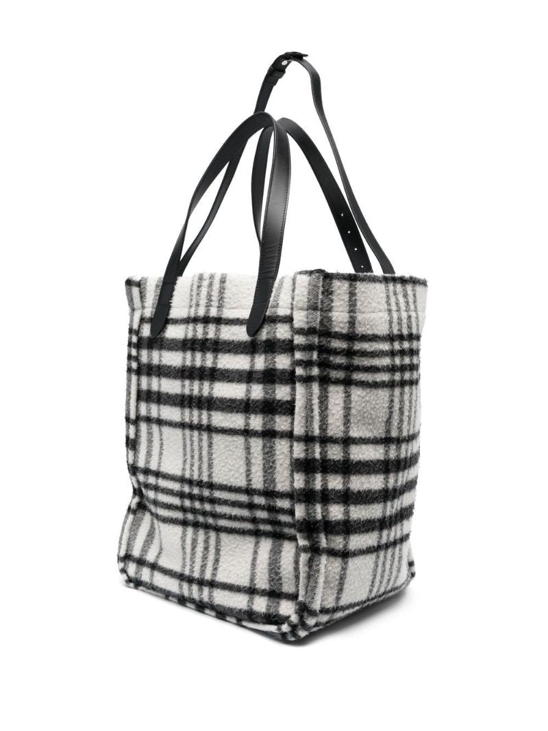 Black Belt Oversized Check Tote Bag