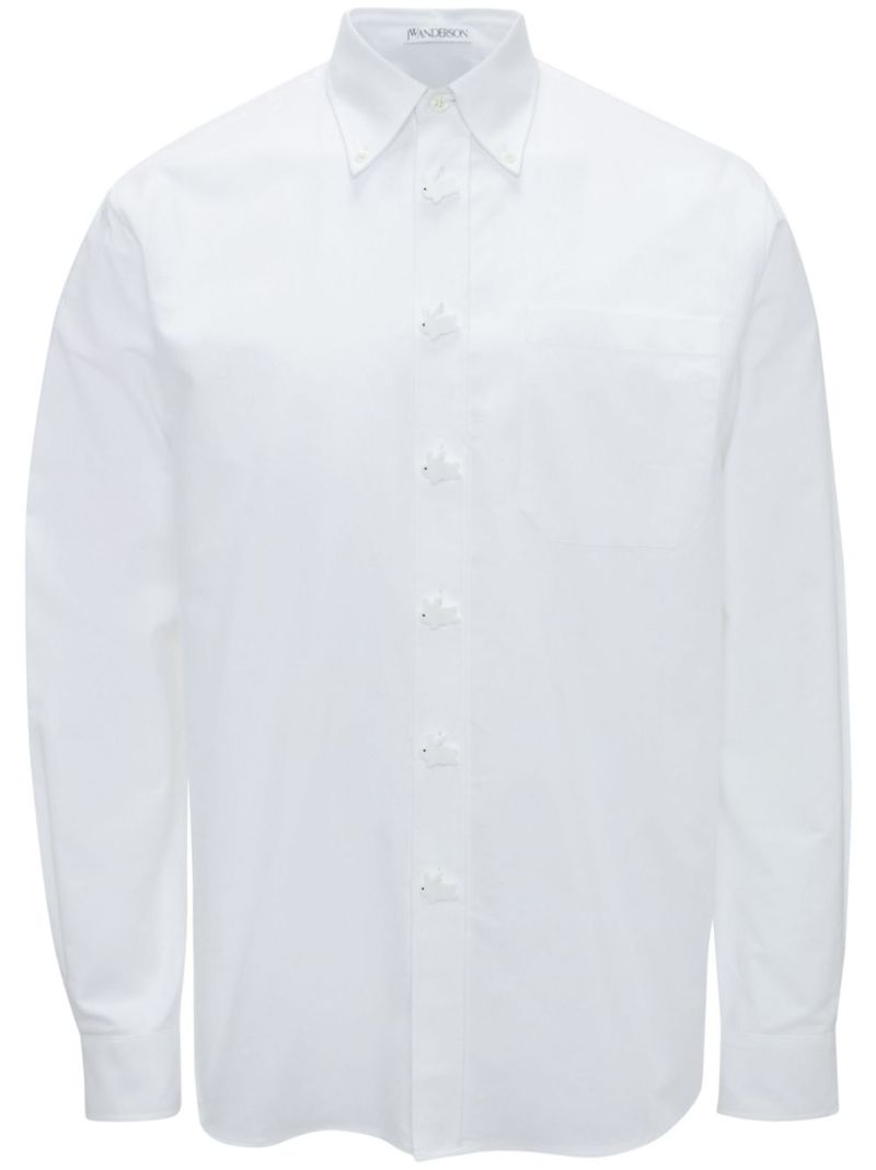 White Bunny Button-up Shirt
