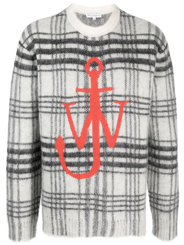 Grey Logo-intarsia Sweater