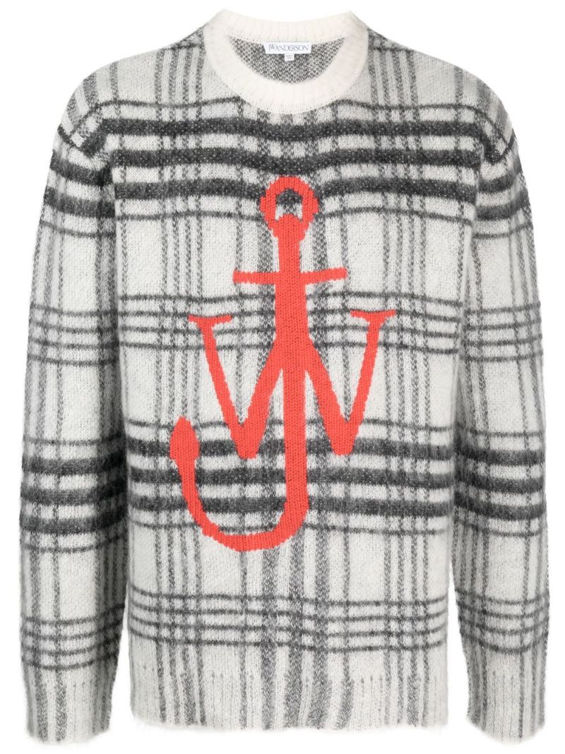 Grey Logo-intarsia Sweater