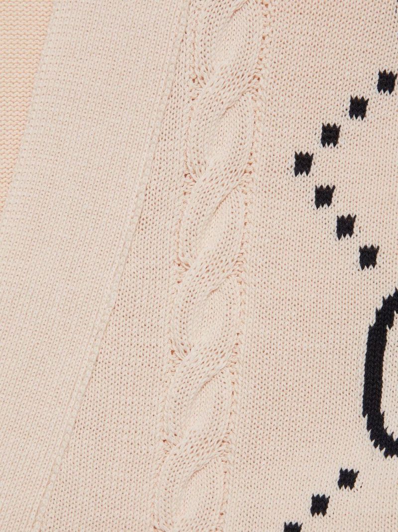 Neutral Gg Intarsia Cardigan