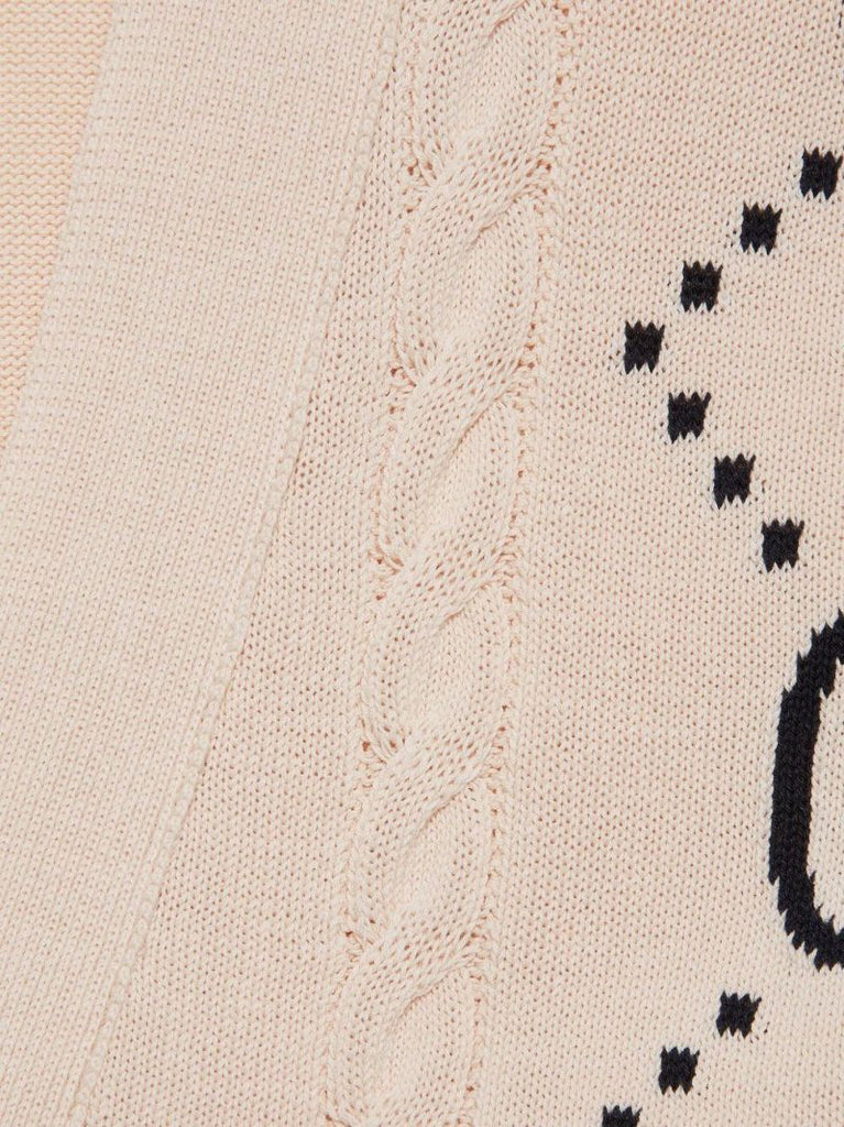 Neutral Gg Intarsia Cardigan