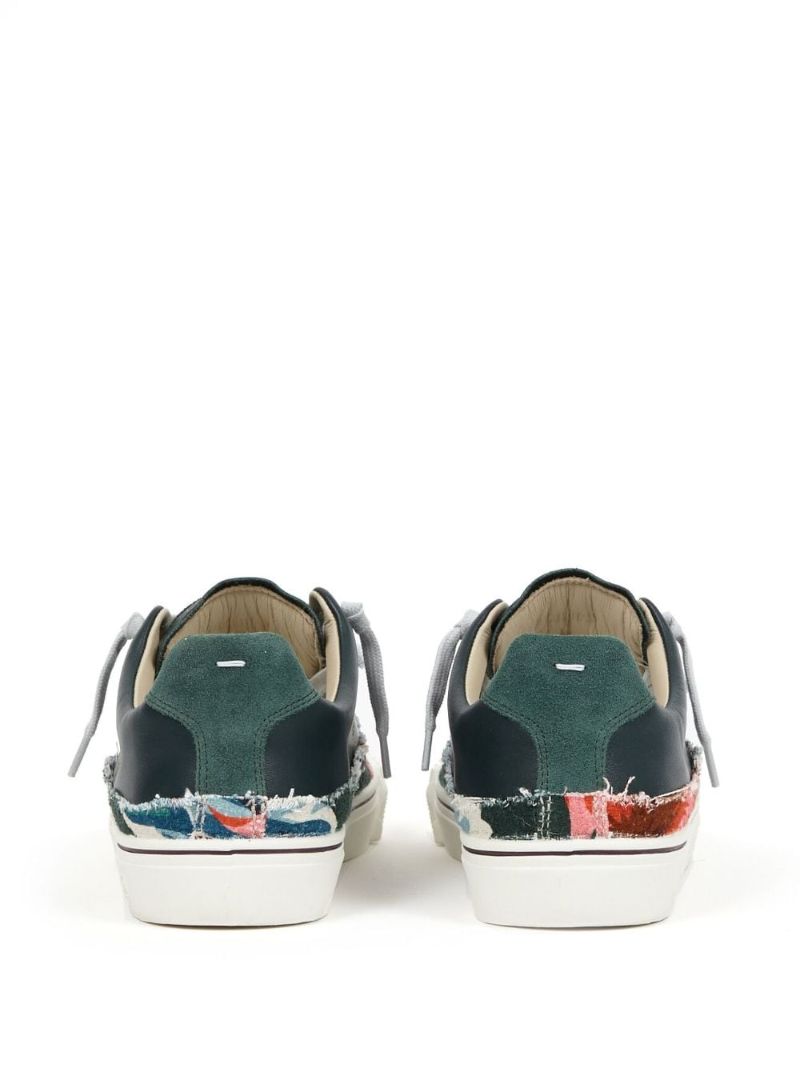 Blue Panelled Lace-up Sneakers