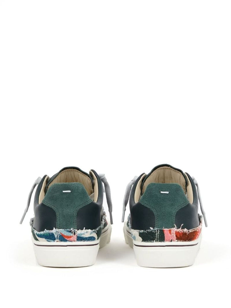 Blue Panelled Lace-up Sneakers