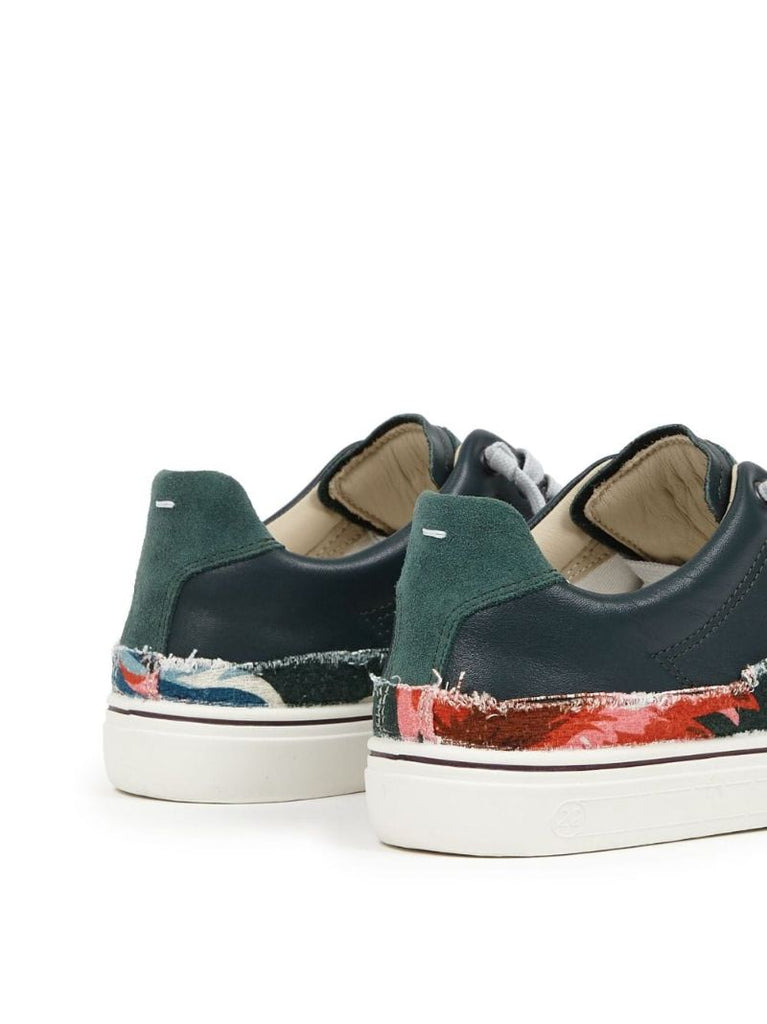 Blue Panelled Lace-up Sneakers
