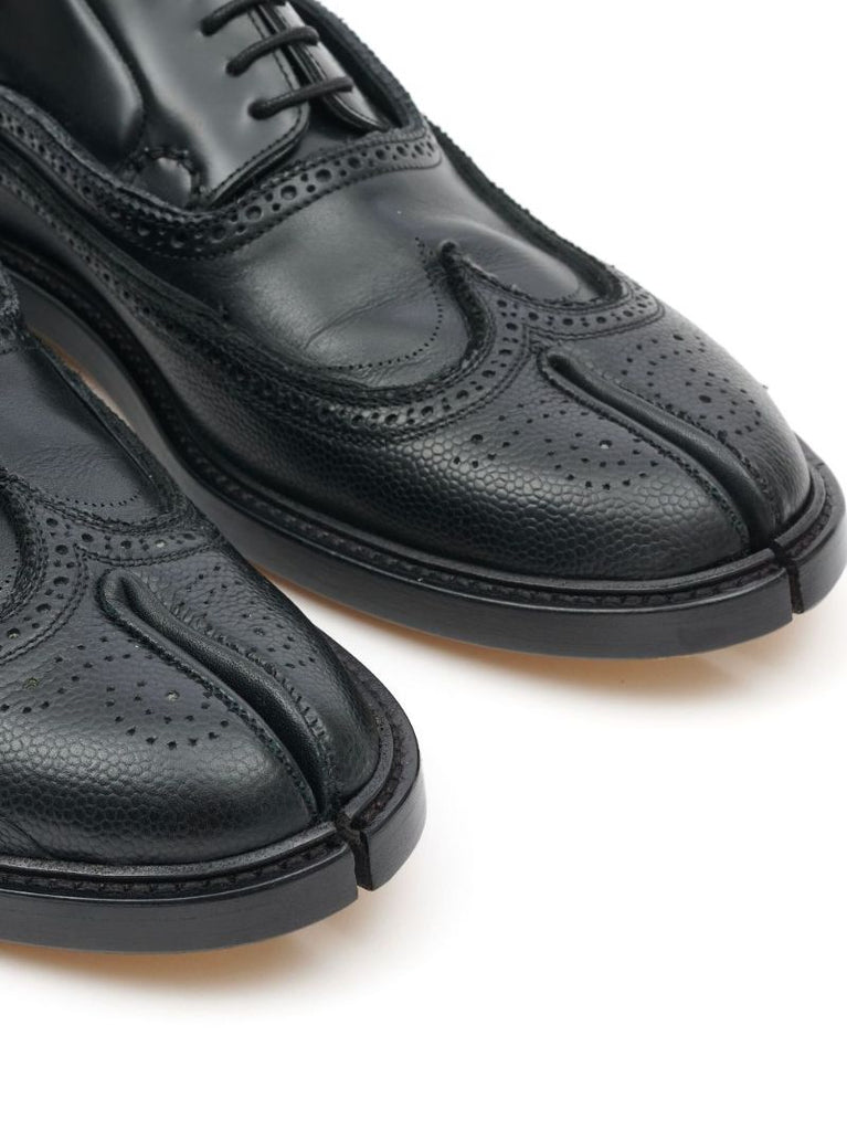Black Tabi Monster Lace-up Leather Shoes
