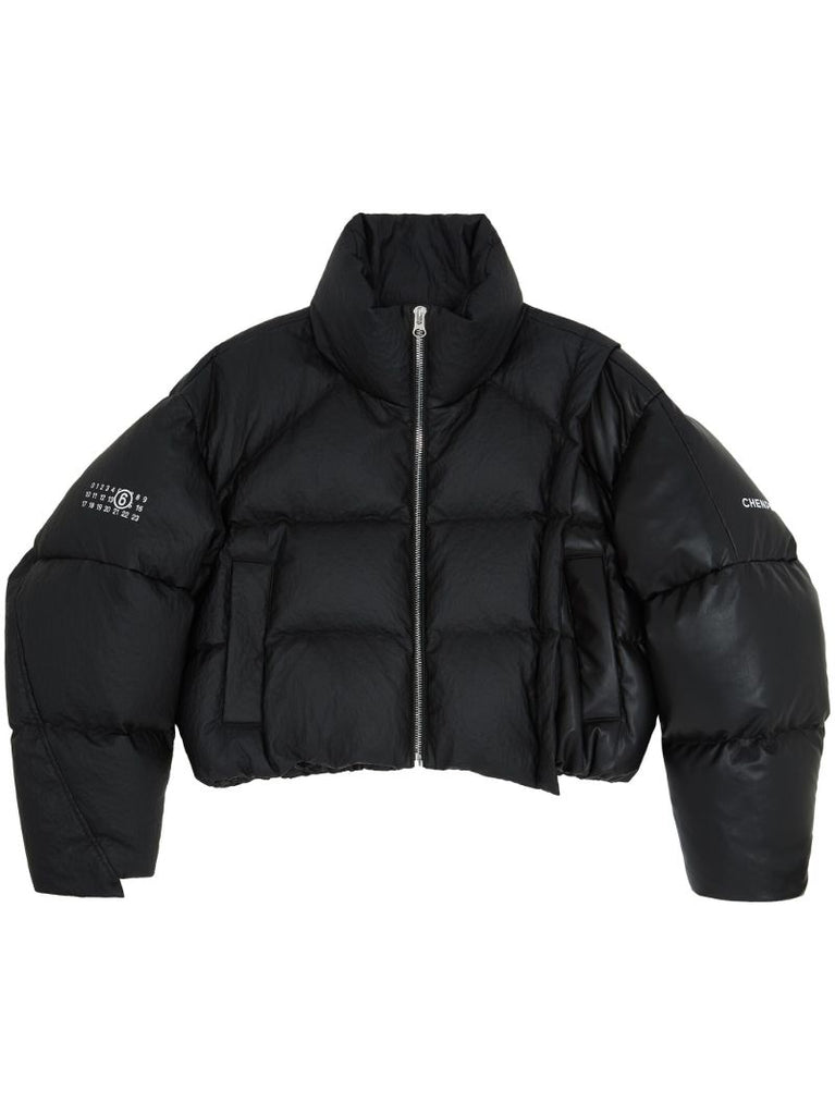 X Chenpeng Black Cropped Padded Jacket