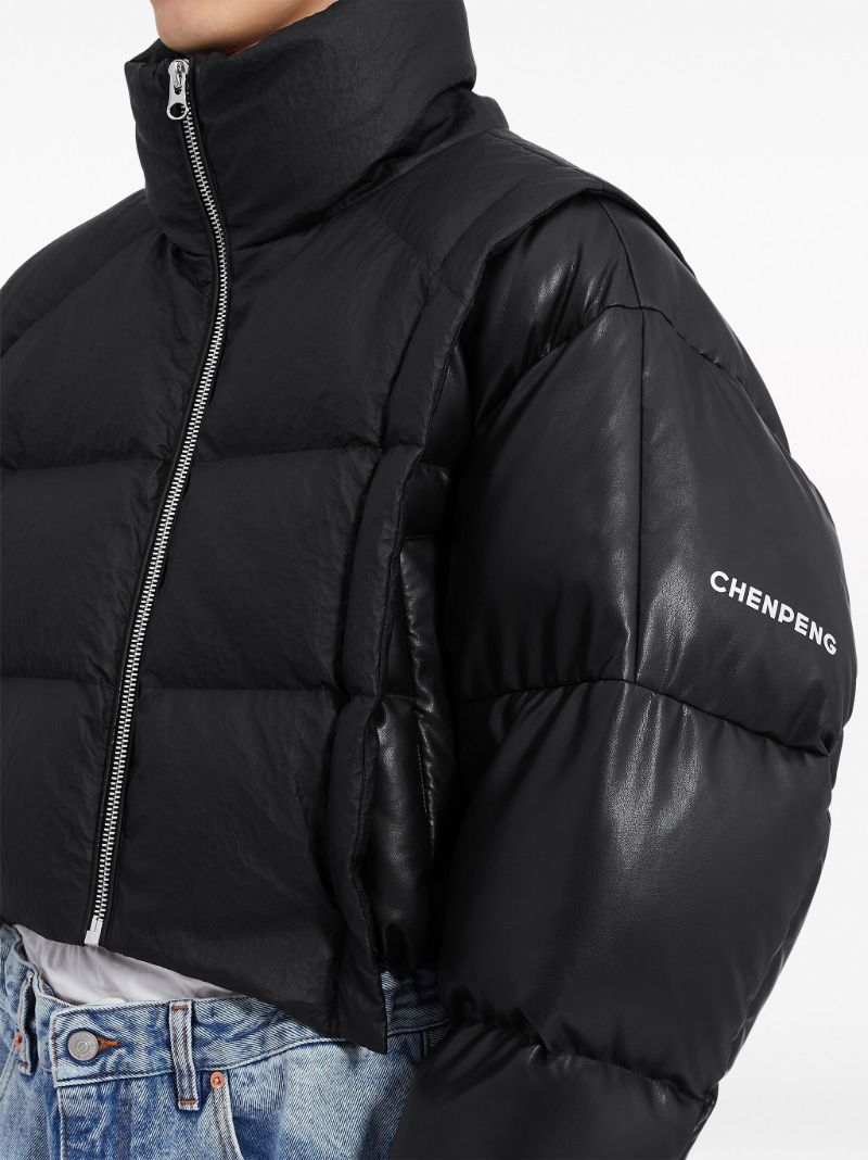 X Chenpeng Black Cropped Padded Jacket