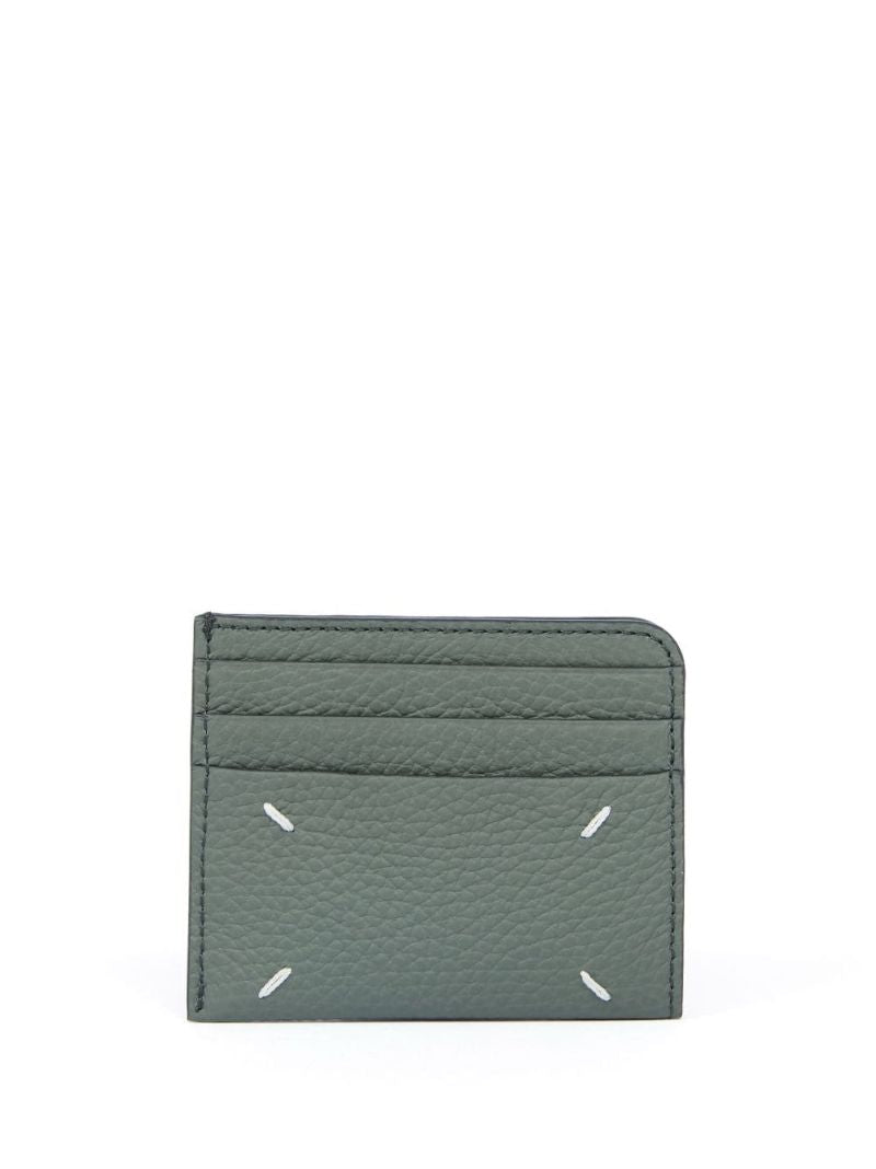 Green Four-stitch Leather Card Holder