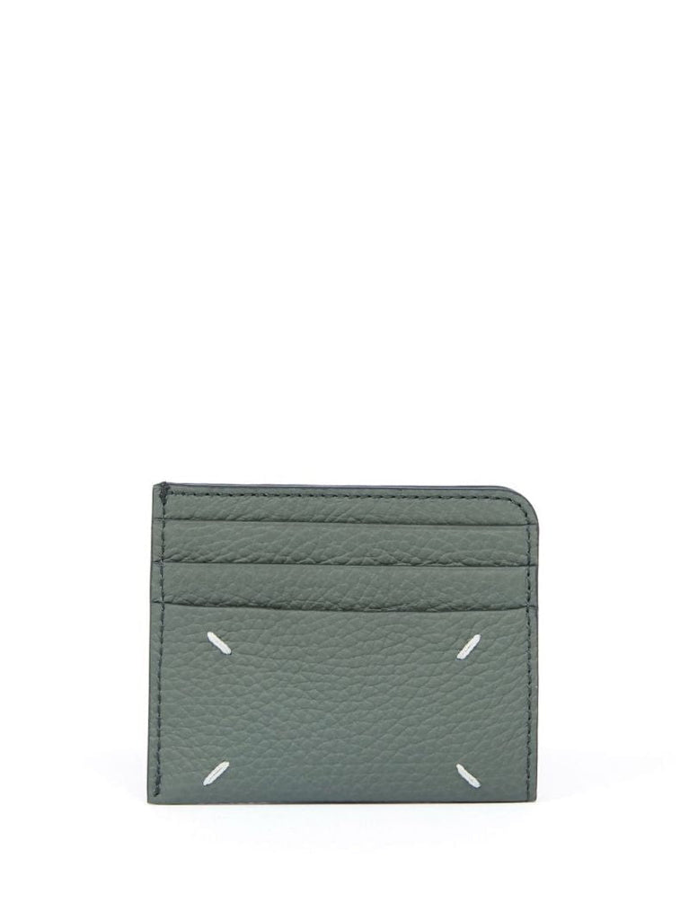 Green Four-stitch Leather Card Holder