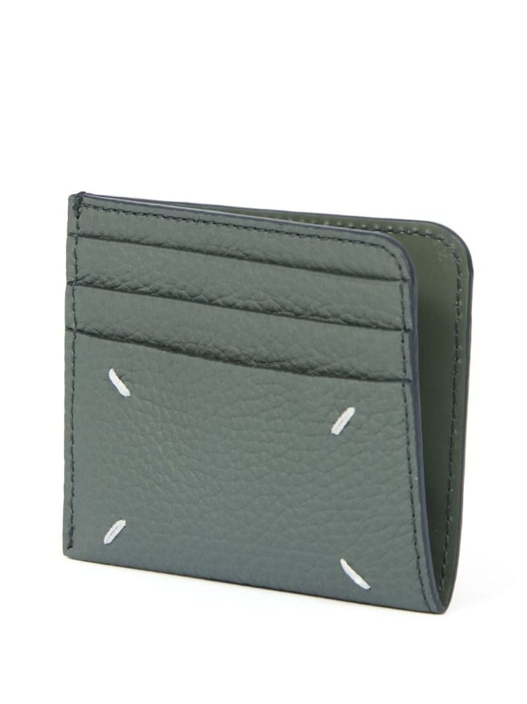 Green Four-stitch Leather Card Holder