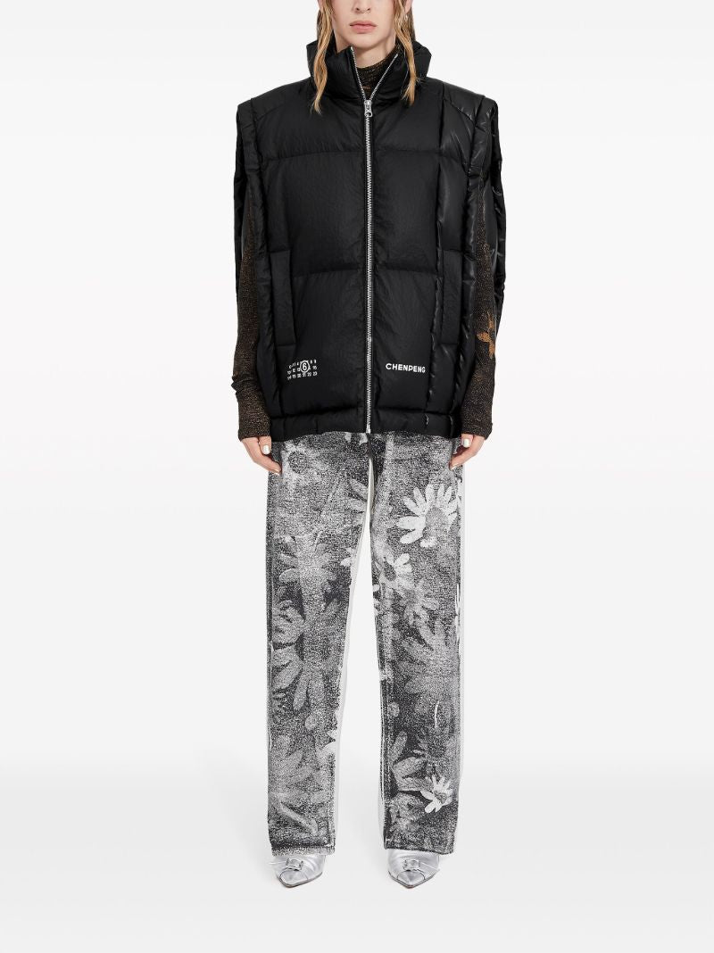 X Chen Peng Black Puffer Gilet