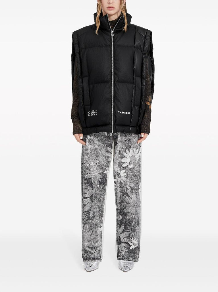 X Chen Peng Black Puffer Gilet