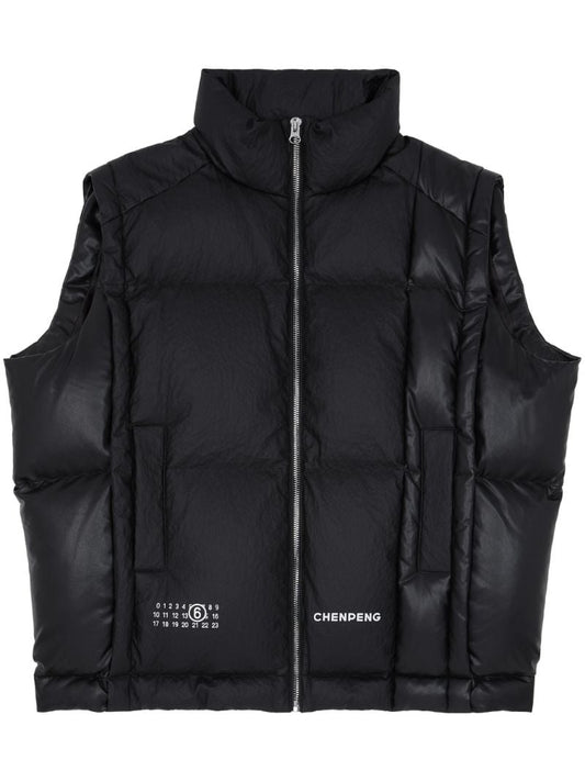 X Chen Peng Black Puffer Gilet