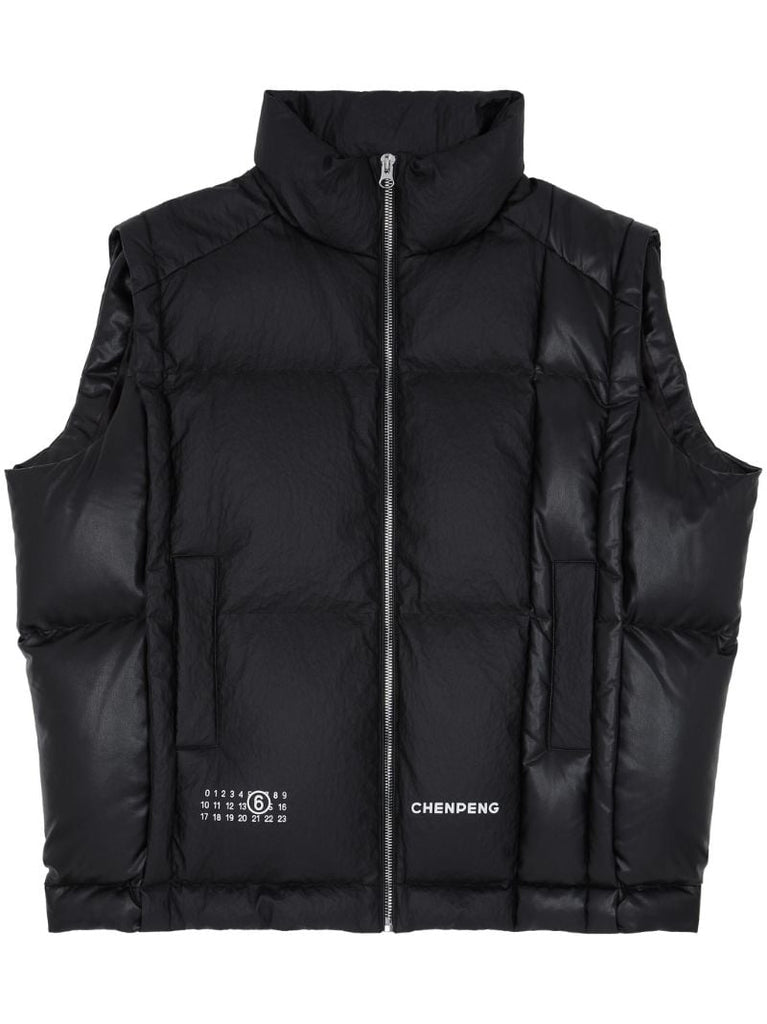 X Chen Peng Black Puffer Gilet