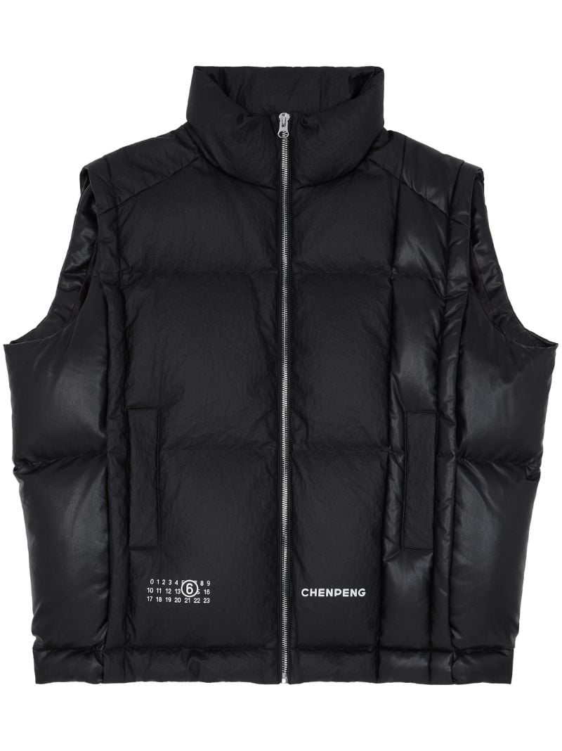 X Chen Peng Black Puffer Gilet