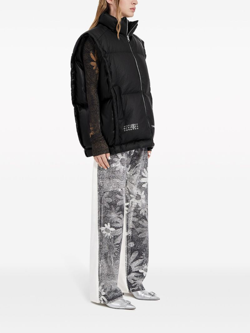 X Chen Peng Black Puffer Gilet