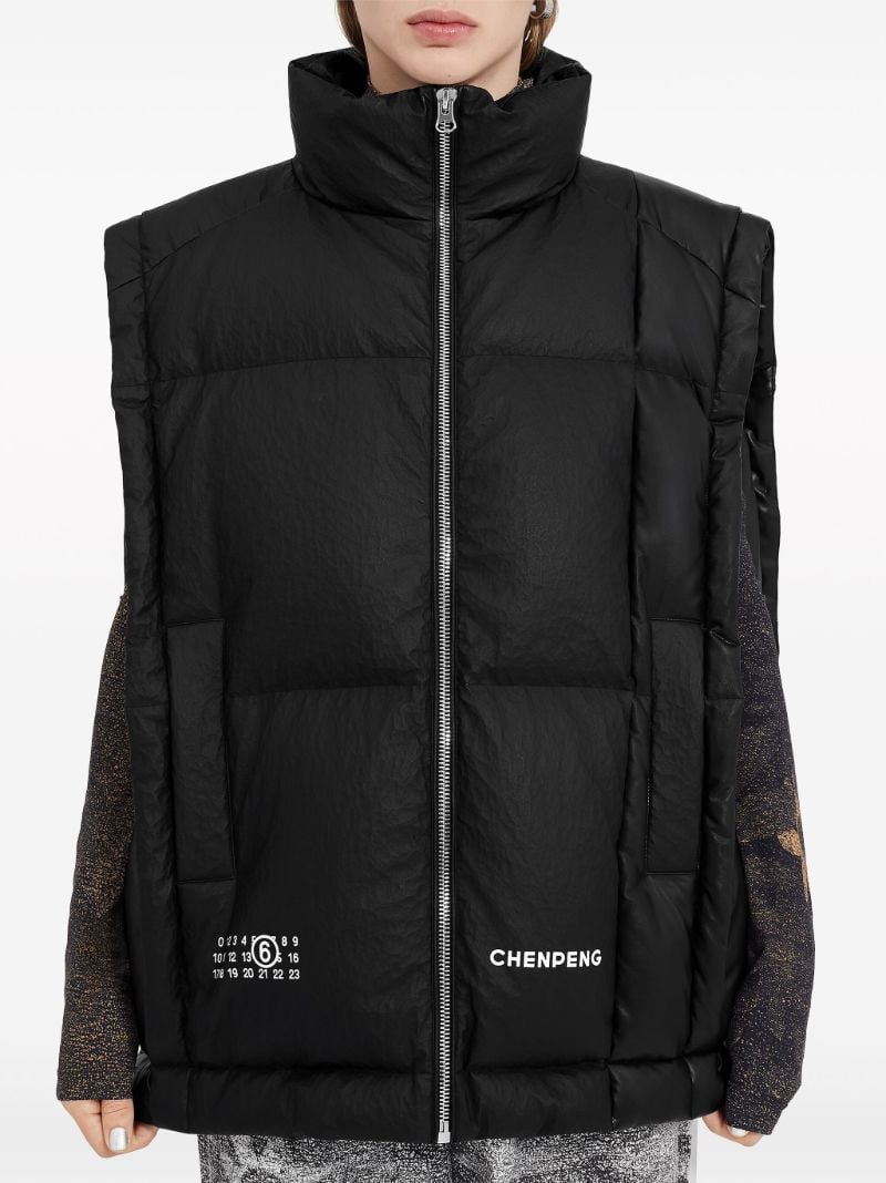 X Chen Peng Black Puffer Gilet