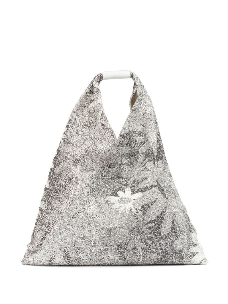 Black Japanese Floral-print Tote Bag