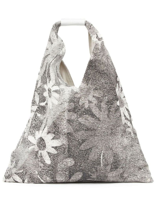Black Japanese Floral-print Tote Bag