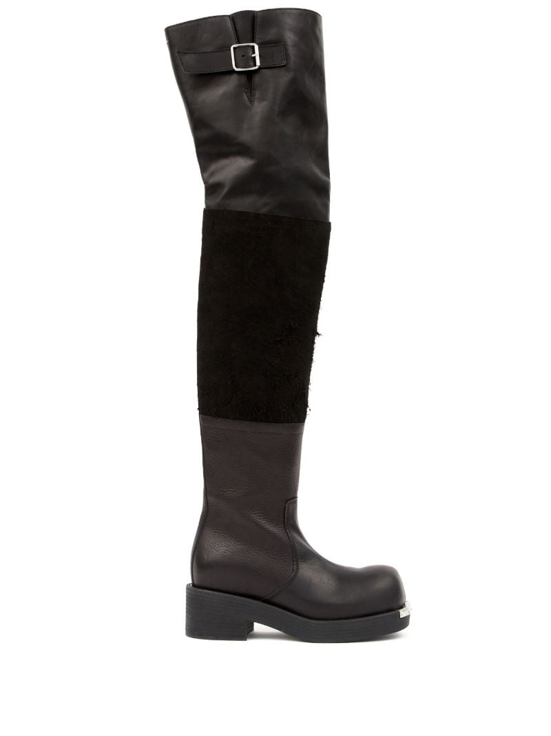 Black Leather Over-the-knee Boots