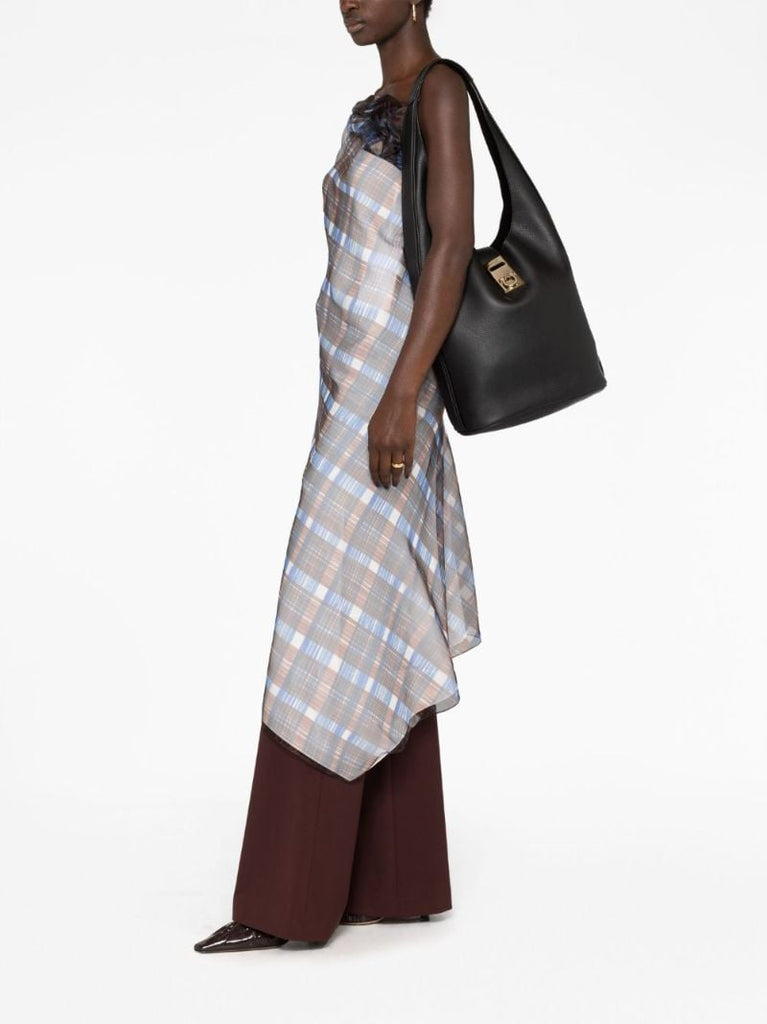 Black Gancini Blucke Leather Shoulder Bag