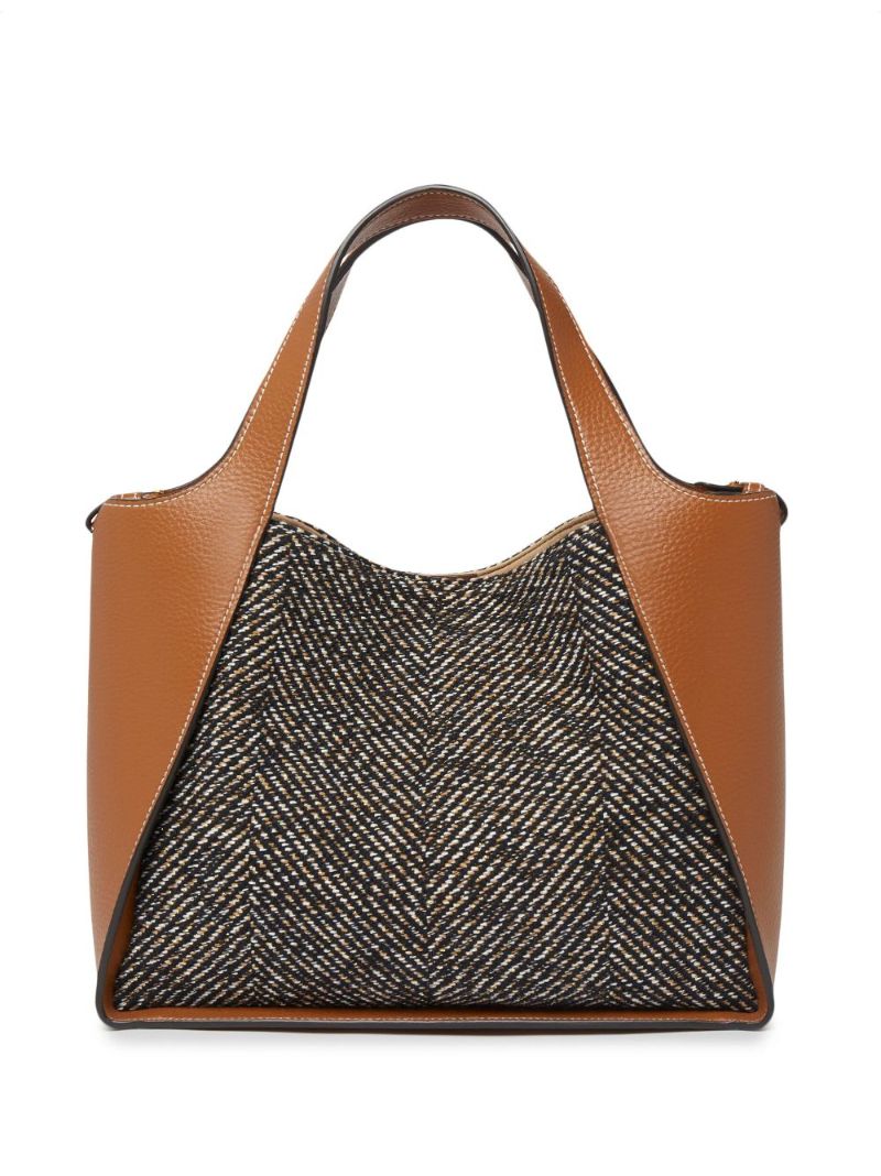 Brown Stella Logo Herringbone Tote Bag