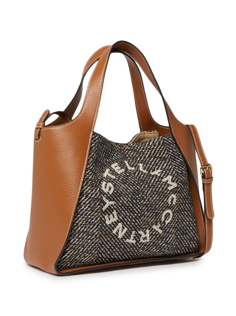 Brown Stella Logo Herringbone Tote Bag