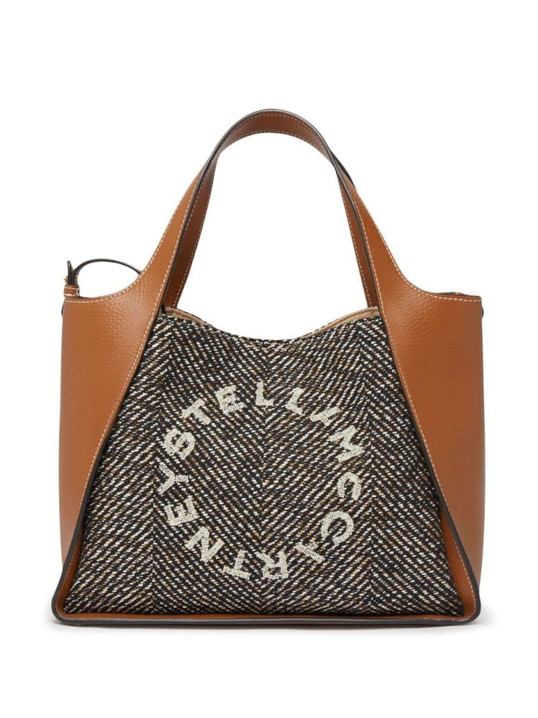 Brown Stella Logo Herringbone Tote Bag