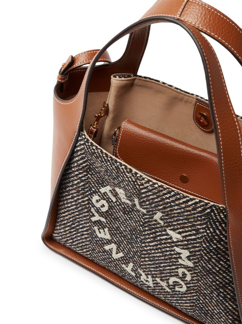 Brown Stella Logo Herringbone Tote Bag