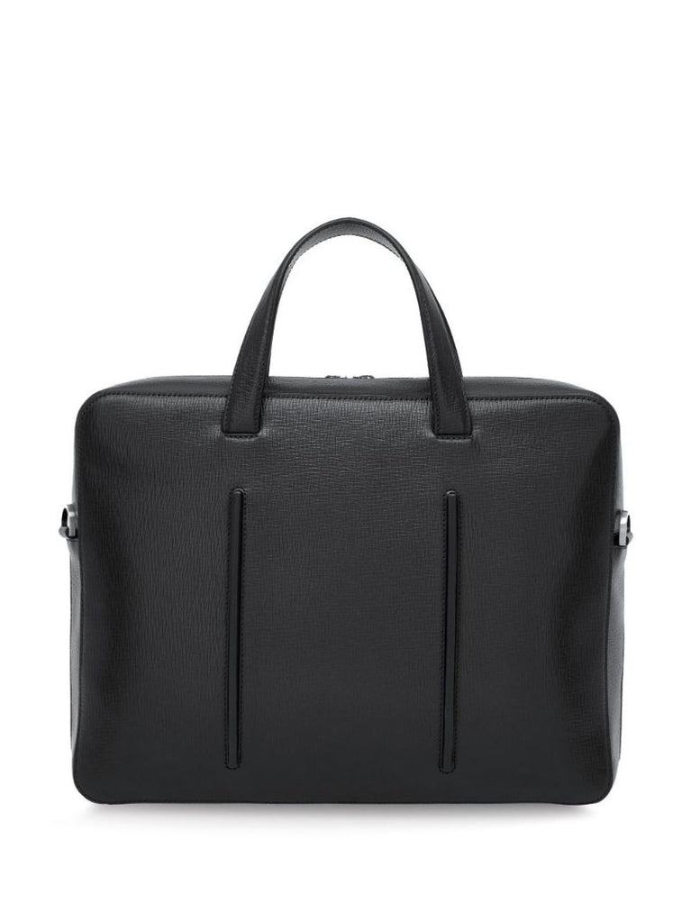 Black Single Pocket Leather Briefcase