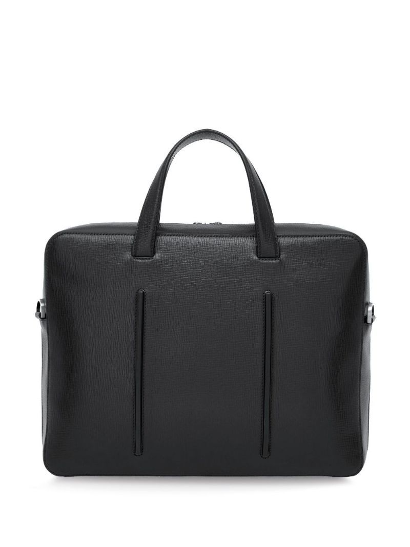 Black Single Pocket Leather Briefcase
