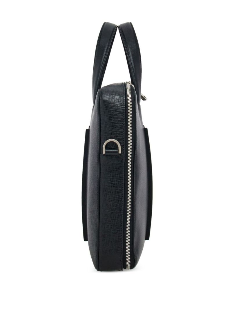 Black Single Pocket Leather Briefcase