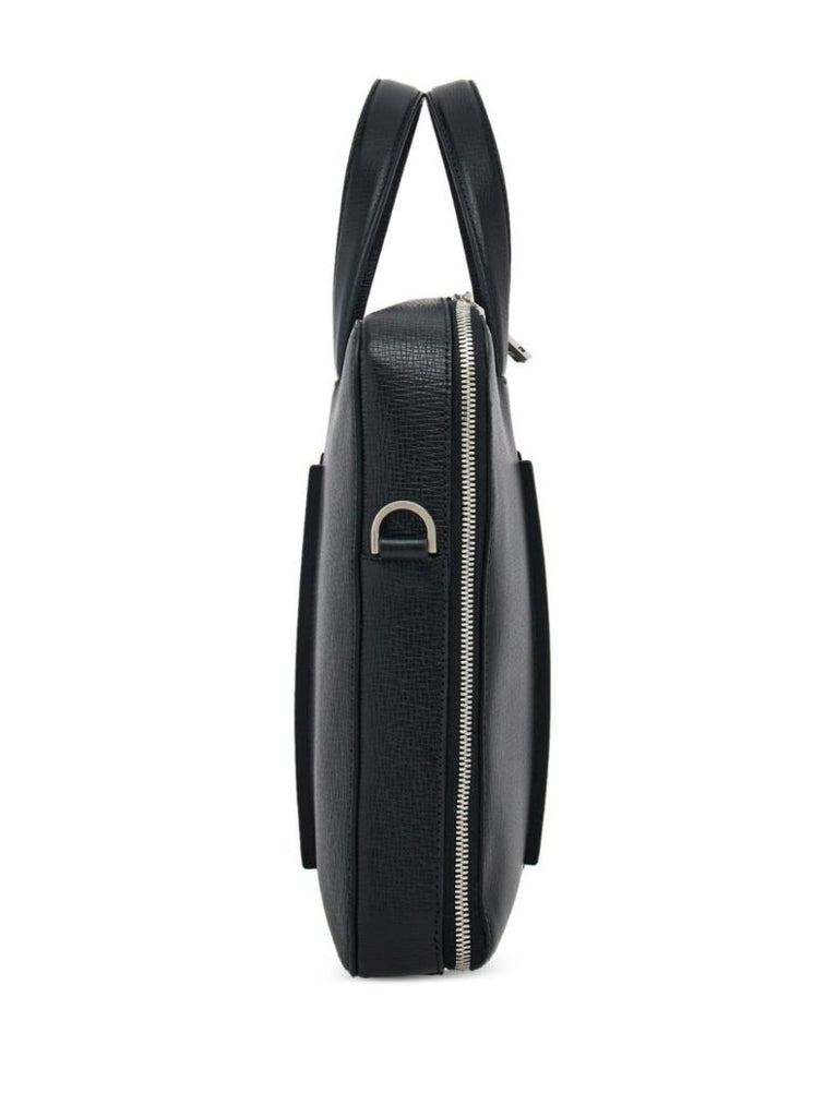 Black Single Pocket Leather Briefcase