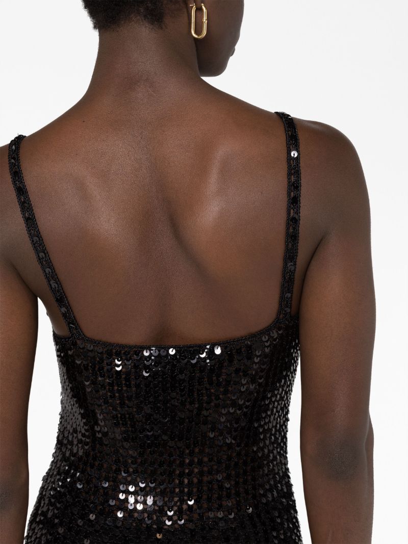Black Sequined Crochet Top