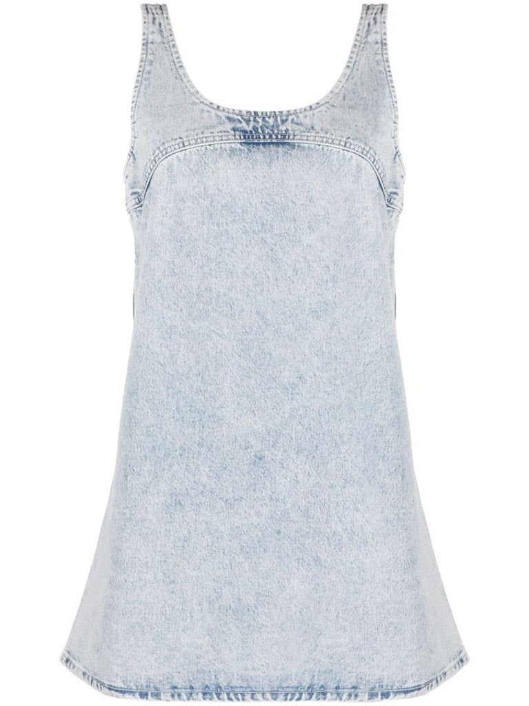 Blue Micro Flare Denim Dress