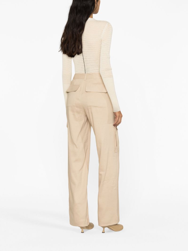 Neutral High Waist Cargo Trousers