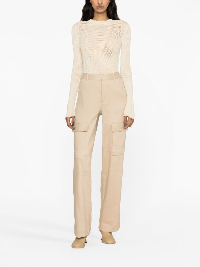 Neutral High Waist Cargo Trousers