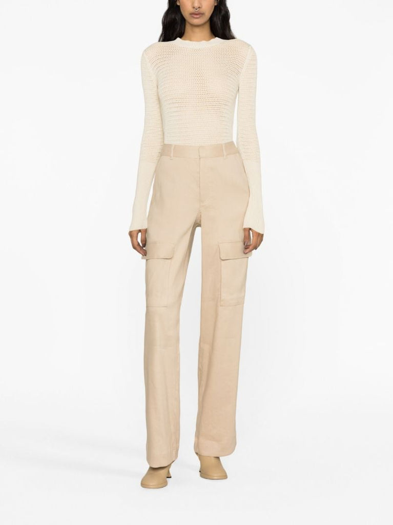 Neutral High Waist Cargo Trousers