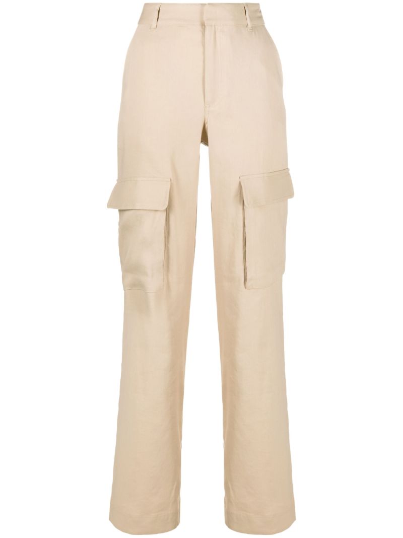 Neutral High Waist Cargo Trousers