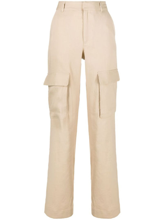 Neutral High Waist Cargo Trousers
