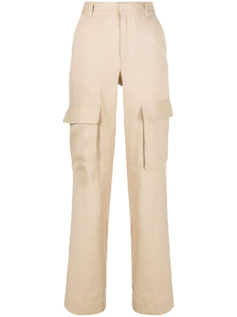 Neutral High Waist Cargo Trousers