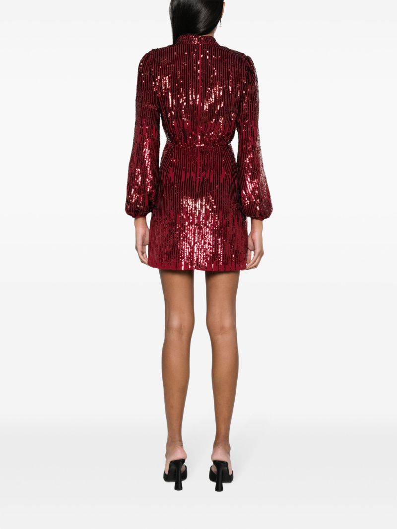 Red Samantha Sequinned Chiffon Dress